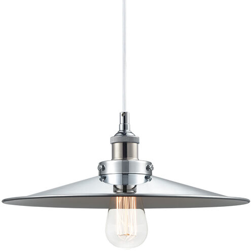 Bulstrode's Workshop 1 Light 14 inch Chrome Pendant Ceiling Light in Chrome and Chrome