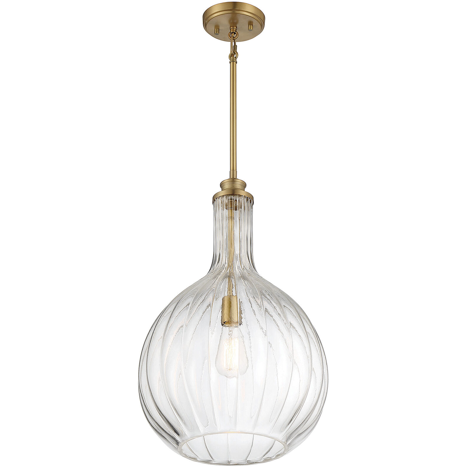 Brandon 1 Light 14 inch Warm Brass Pendant Ceiling Light, Essentials