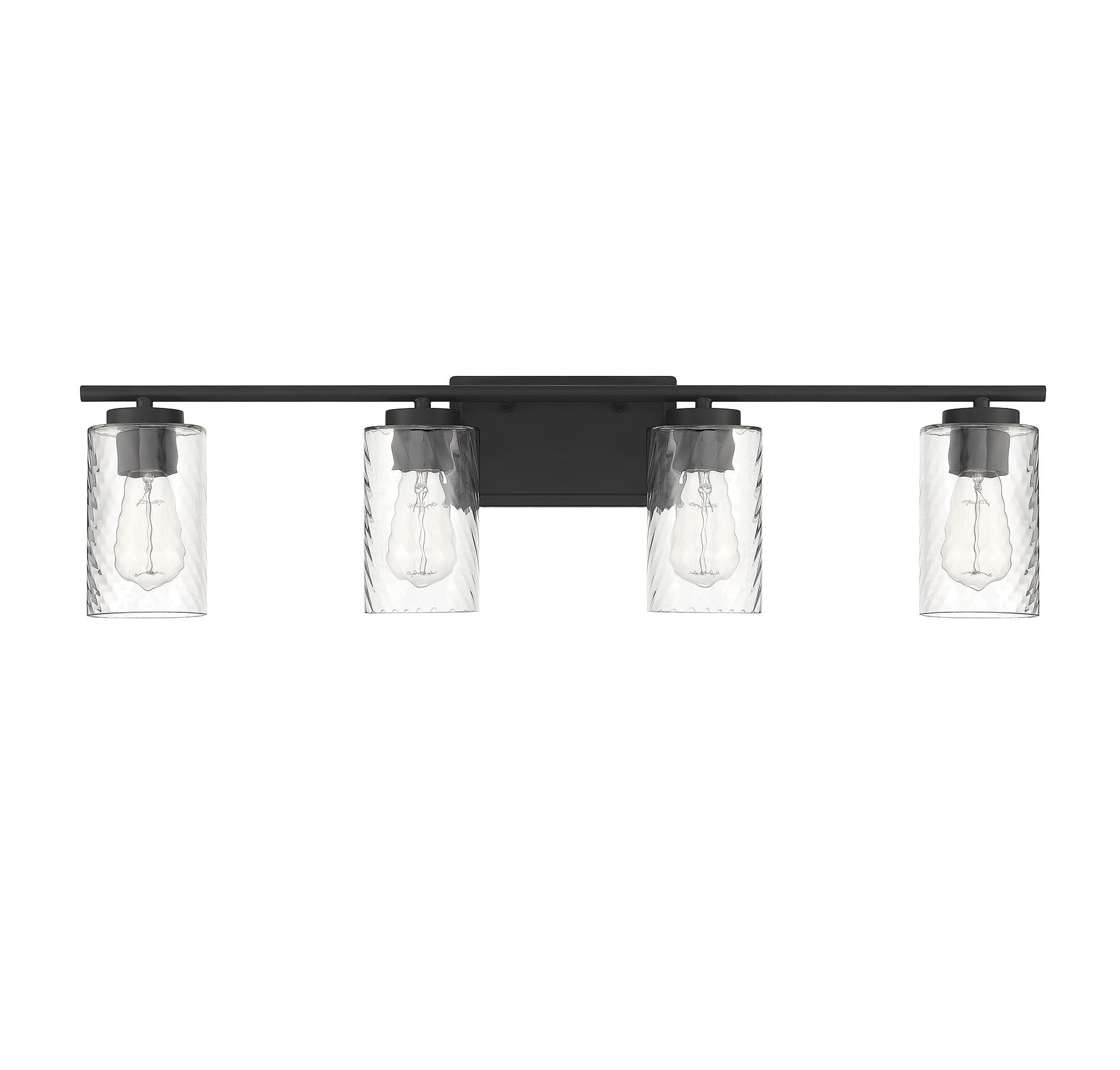 Transitional 4 Light 32 inch Matte Black Bathroom Vanity Light Wall Light