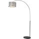 Marilyn 90 inch 9 watt Polished Chrome and Black Arc Floor Lamp Portable Light