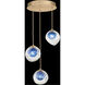 Nest Pendant Ceiling Light in Gold, Cobalt Blue Studio Glass