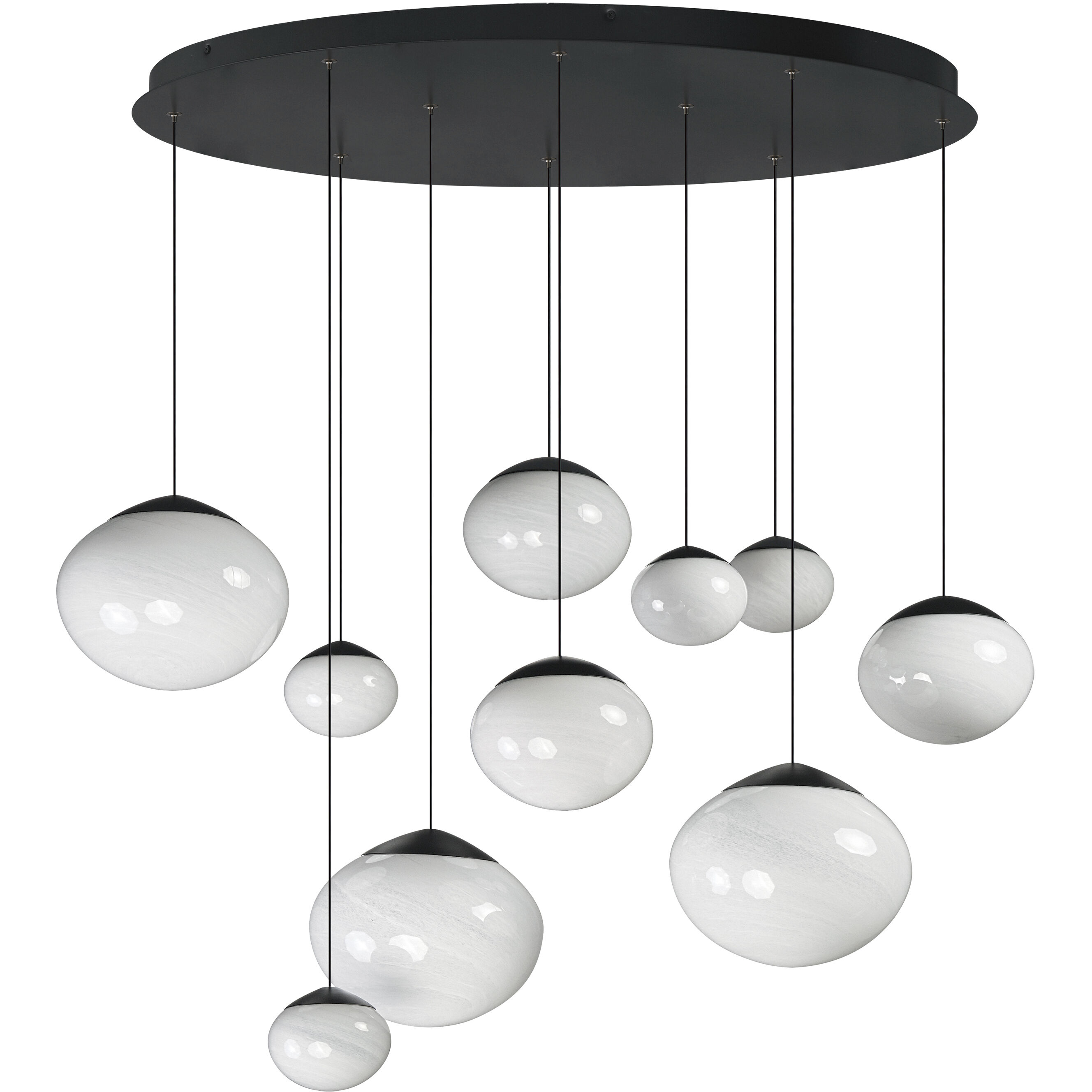 Nimbus LED 20.25 inch Black Multi-Light Pendant Ceiling Light in White Cirrus