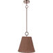 Kirsten 1 Light 12 inch Premium Bronze Pendant Ceiling Light in Natural Rattan