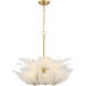 Orchid 10 Light 28.5 inch Legacy Brass Pendant Ceiling Light in White Handmade Glass