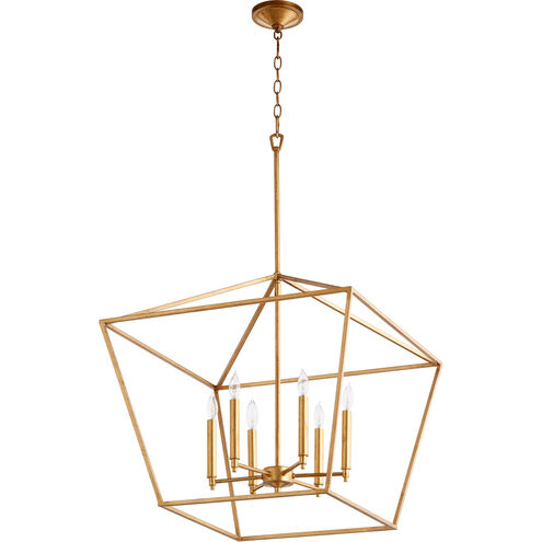 Gabriel 6 Light 24 inch Gold Leaf Nook Ceiling Light, Quorum Home