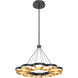 Maestro LED 32.25 inch Black and Gold Chandelier Ceiling Light in Black/Gold