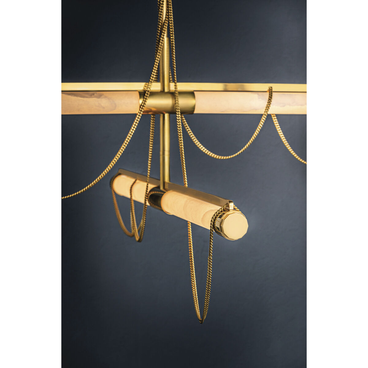 Lariat LED 7.75 inch Vintage Brass Chandelier Ceiling Light