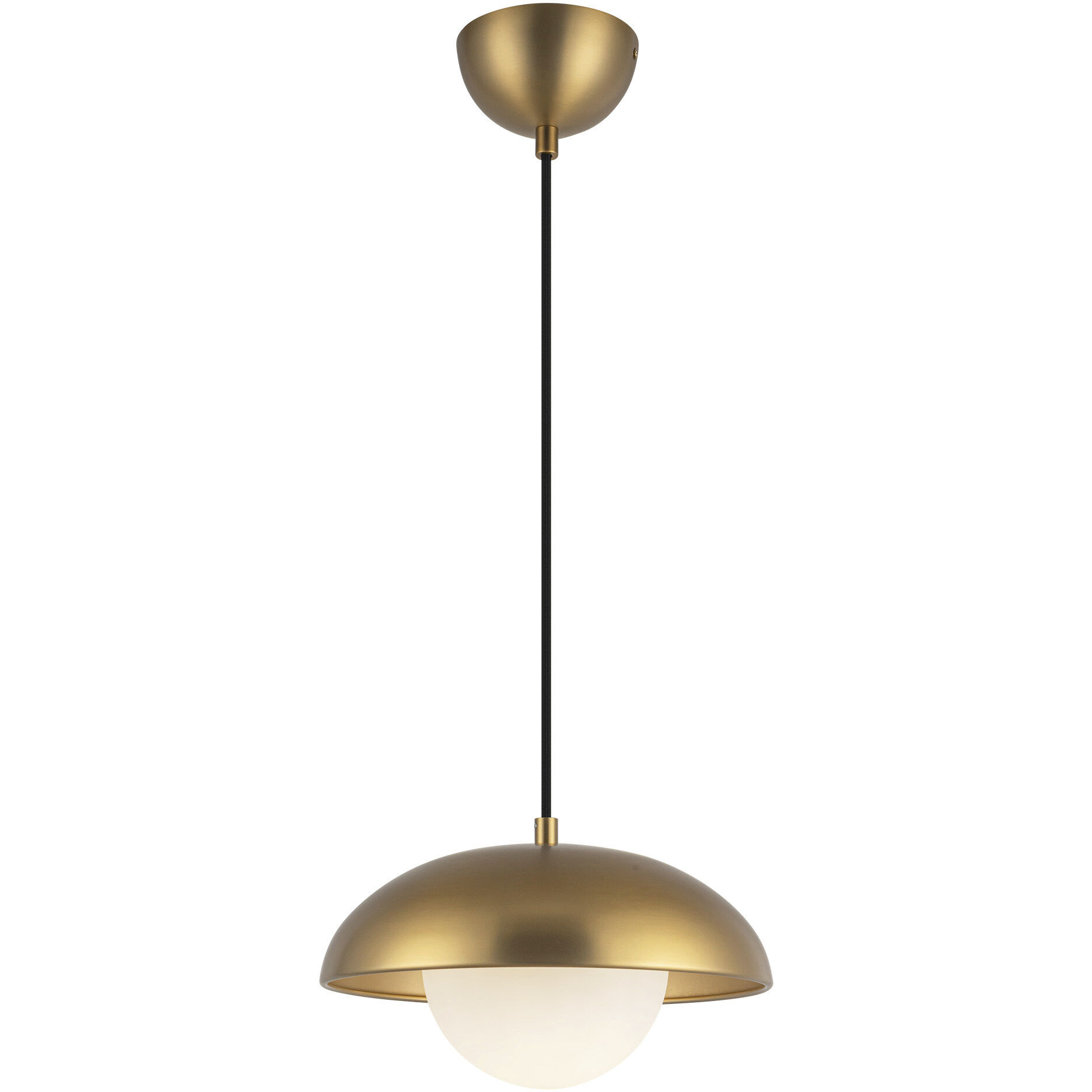 Alora Mood Rubio 1 Light 10.88 inch Aged Gold/Opal Matte Glass Pendant Ceiling Light