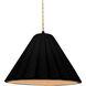 Radiance Collection - Fluted Pendant Ceiling Light in Matte Black, Dedicated LED, Beige Twist Cord, Carbon Matte Black/Champagne Gold, 10.75W x 7H, Form+Finish+Function