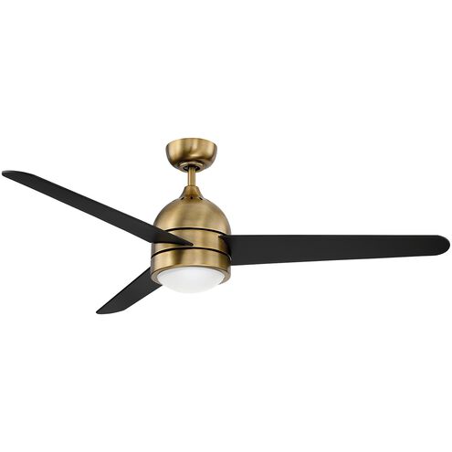 Zig 52 inch New Aged Brass with Black Blades Ceiling Fan