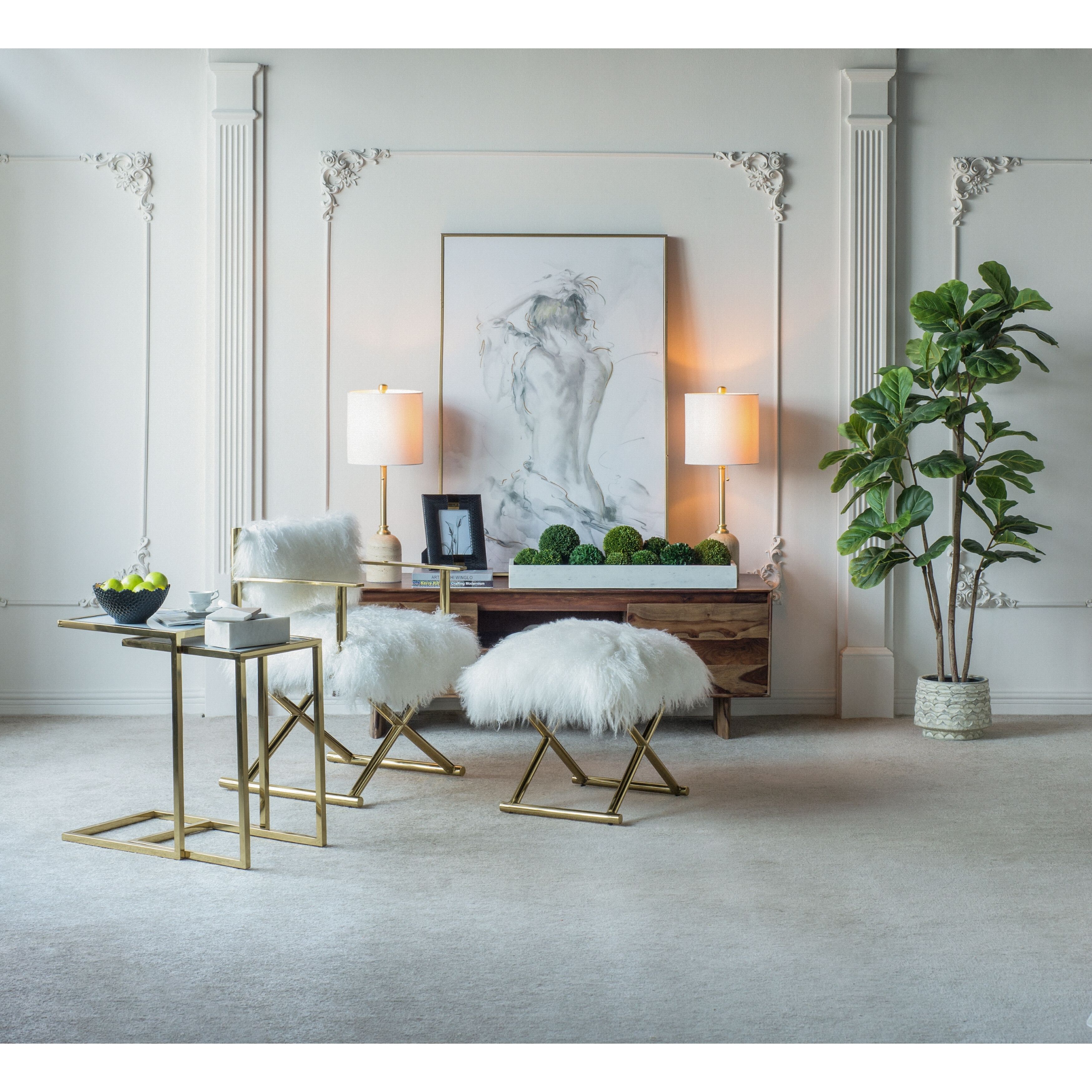 Anita 3.9 inch White/Brown Marble Boxes