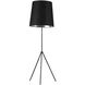 Tripod 66.25 inch 150.00 watt Matte Black Decorative Floor Lamp Portable Light in Black/Silver Jewel Tone, Decorative