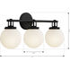 Ortesa 3 Light 24 inch Dark Matte Black Vanity Wall Light