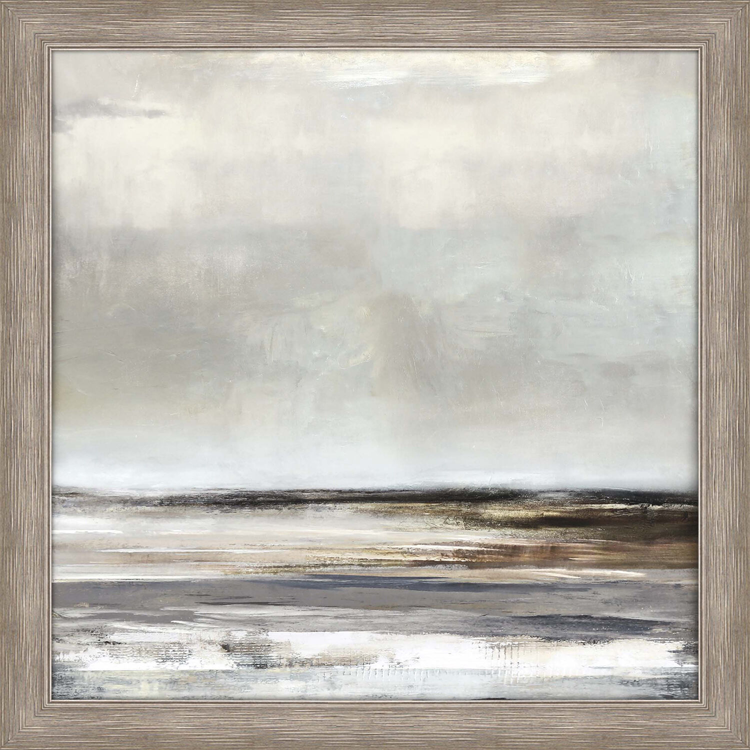 Tywyn Gray and Beige and White and Black Framed Art