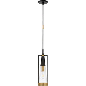 Thomas O'Brien Calix 1 Light 6 inch Bronze and Brass Pendant Ceiling Light in Clear Glass, Bronze and Hand-Rubbed Antique Brass, Small