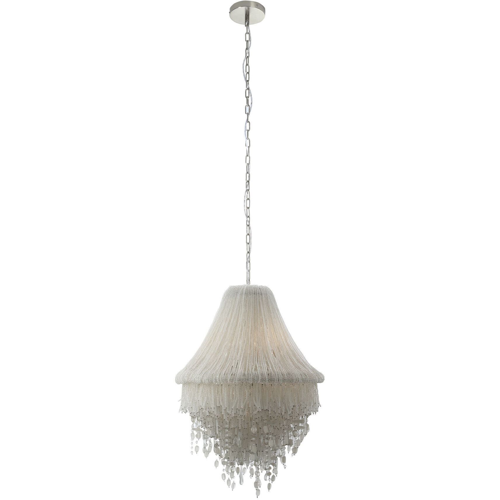 Crystal Reign 5 Light 23.2 inch Nickel Pendant Ceiling Light