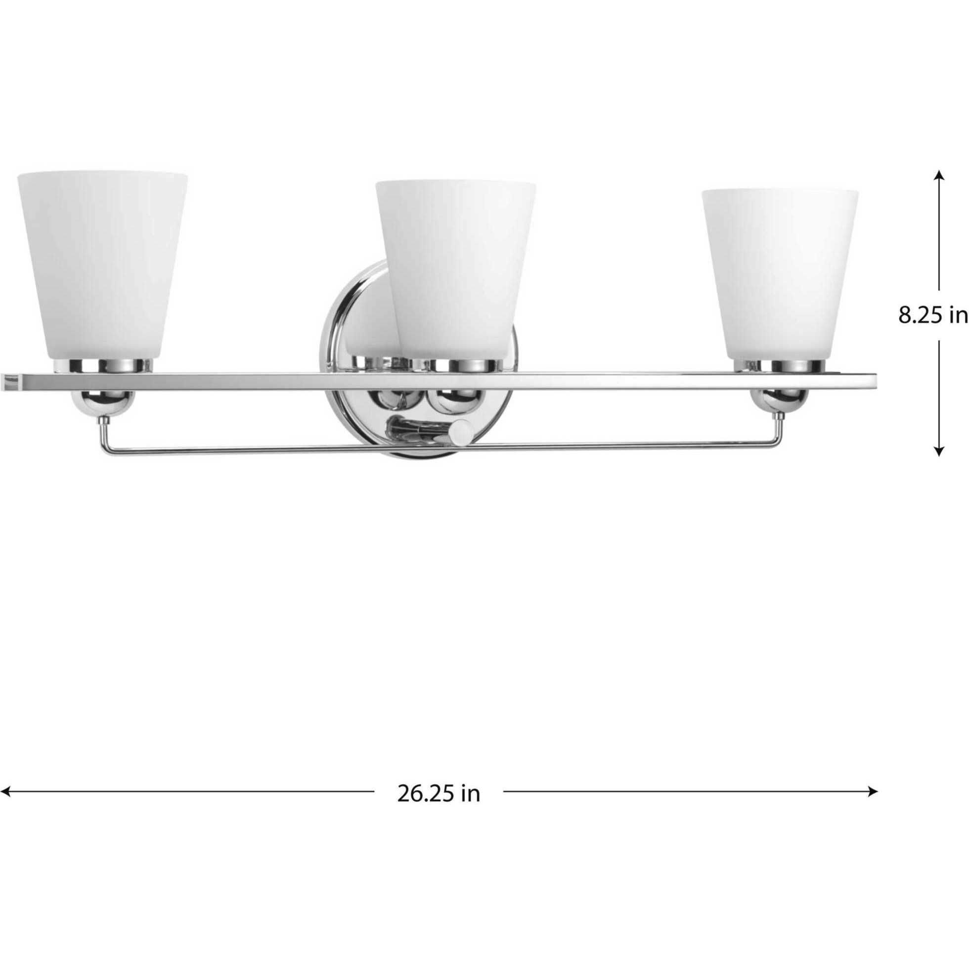 Flight 3 Light 26 inch Polished Chrome Bath Vanity Wall Light, Design Series