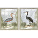 Cranes Blue and Green and Rust and Black Framed Art