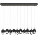 Chrysalis 10 Light 8.5 inch Natural Iron Pendant Ceiling Light in Black Crystal, Small