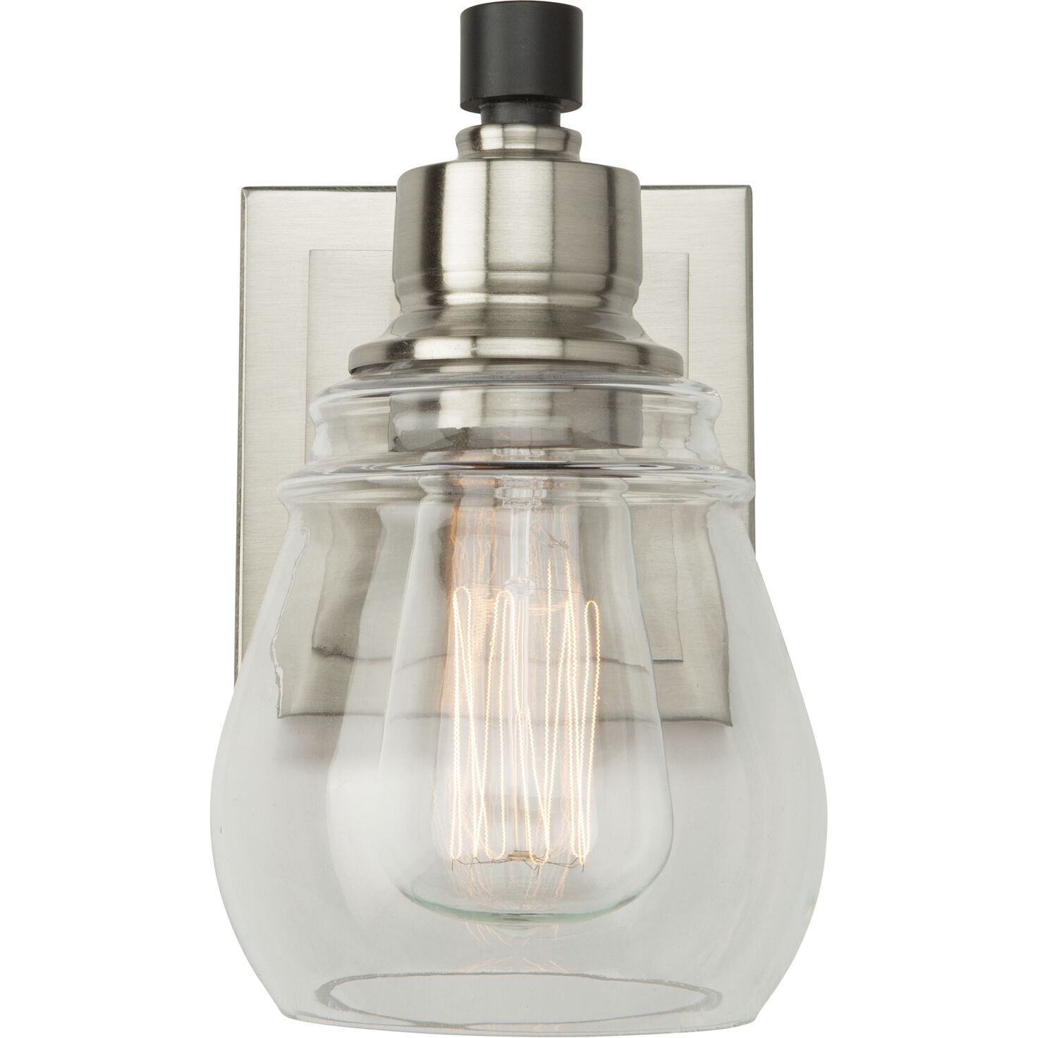 Nelson 1 Light 6.41 inch Black and Brushed Nickel Vanity Light Wall Light