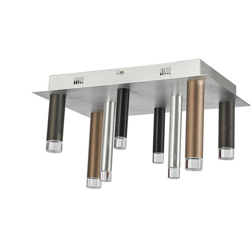 Galiano LED 10 inch Black and Copper and Satin Aluminum Flush Mount Ceiling Light in Black/Copper/Satin Aluminum