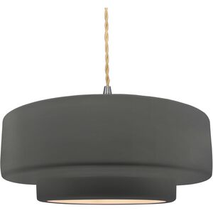 Radiance 1 Light 16.25 inch Gloss Grey and Brushed Nickel Pendant Ceiling Light