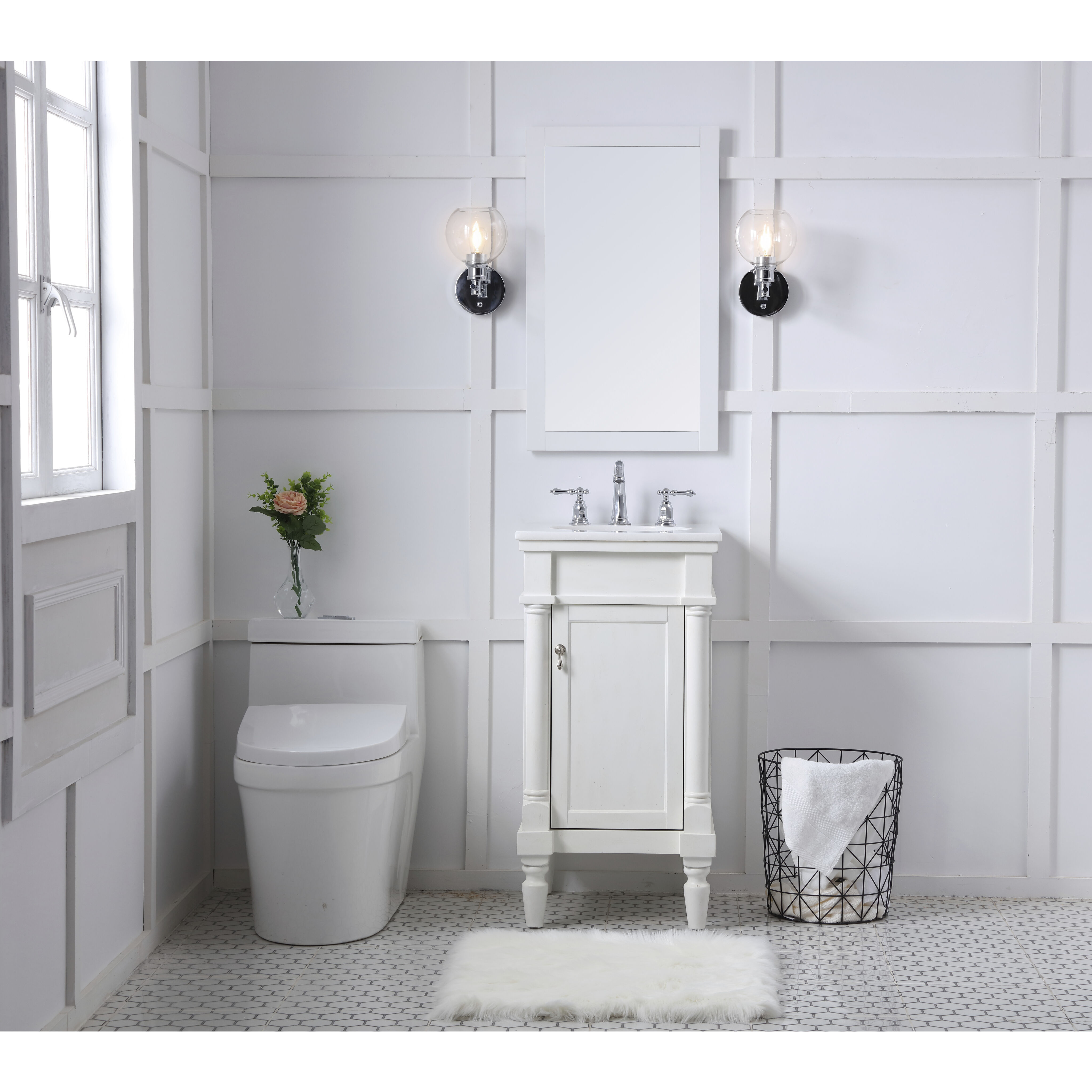 Lexington 19 X 18 X 35 inch Antique White Vanity Sink Set