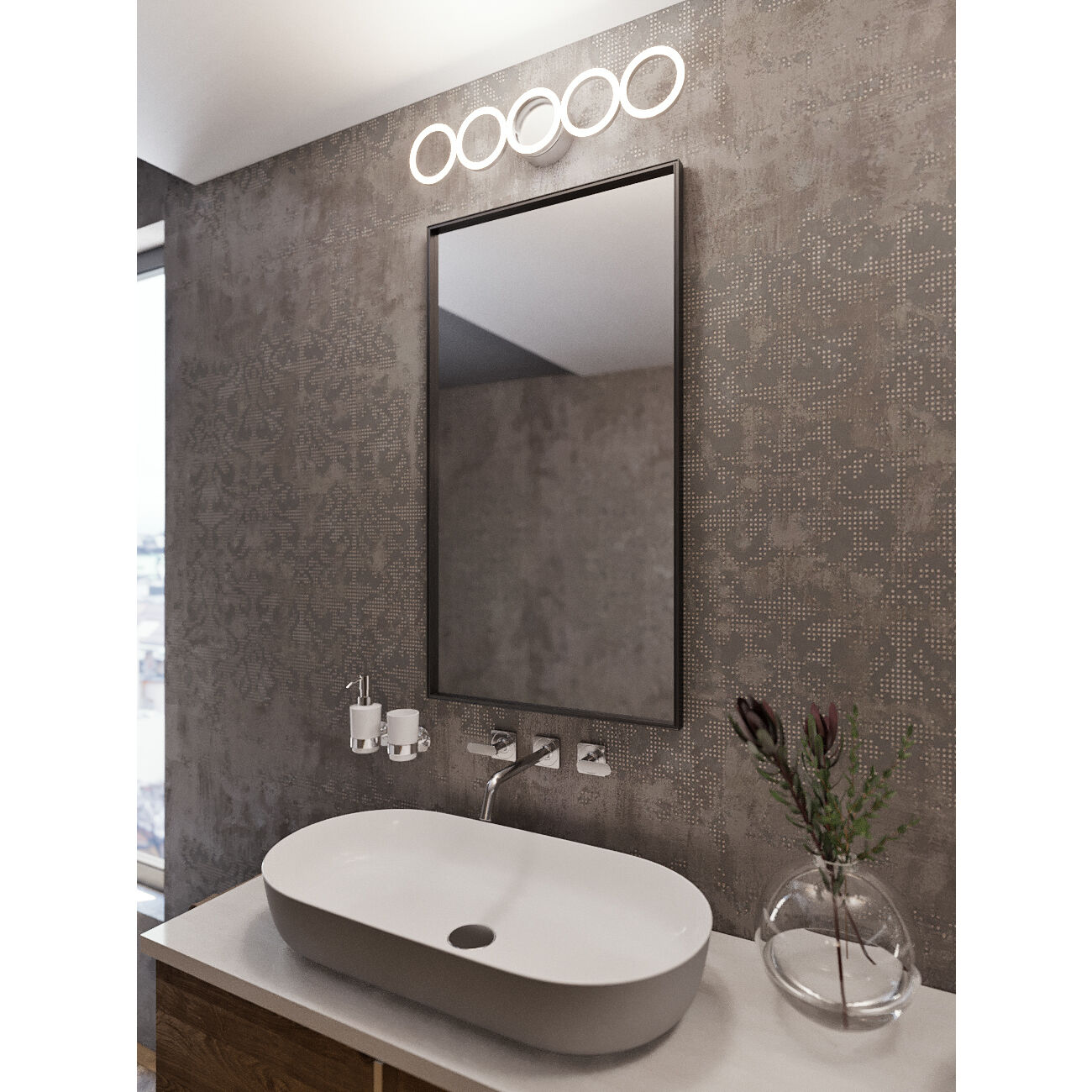 Glo LED 24 inch Satin Nickel Bath Vanity Wall Light