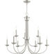 Estate 10 Light 30 inch Brushed Nickel Chandelier Ceiling Light