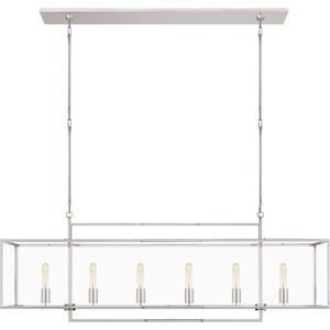 Ian K. Fowler Halle 6 Light 56 inch Polished Nickel Linear Pendant Ceiling Light, Large