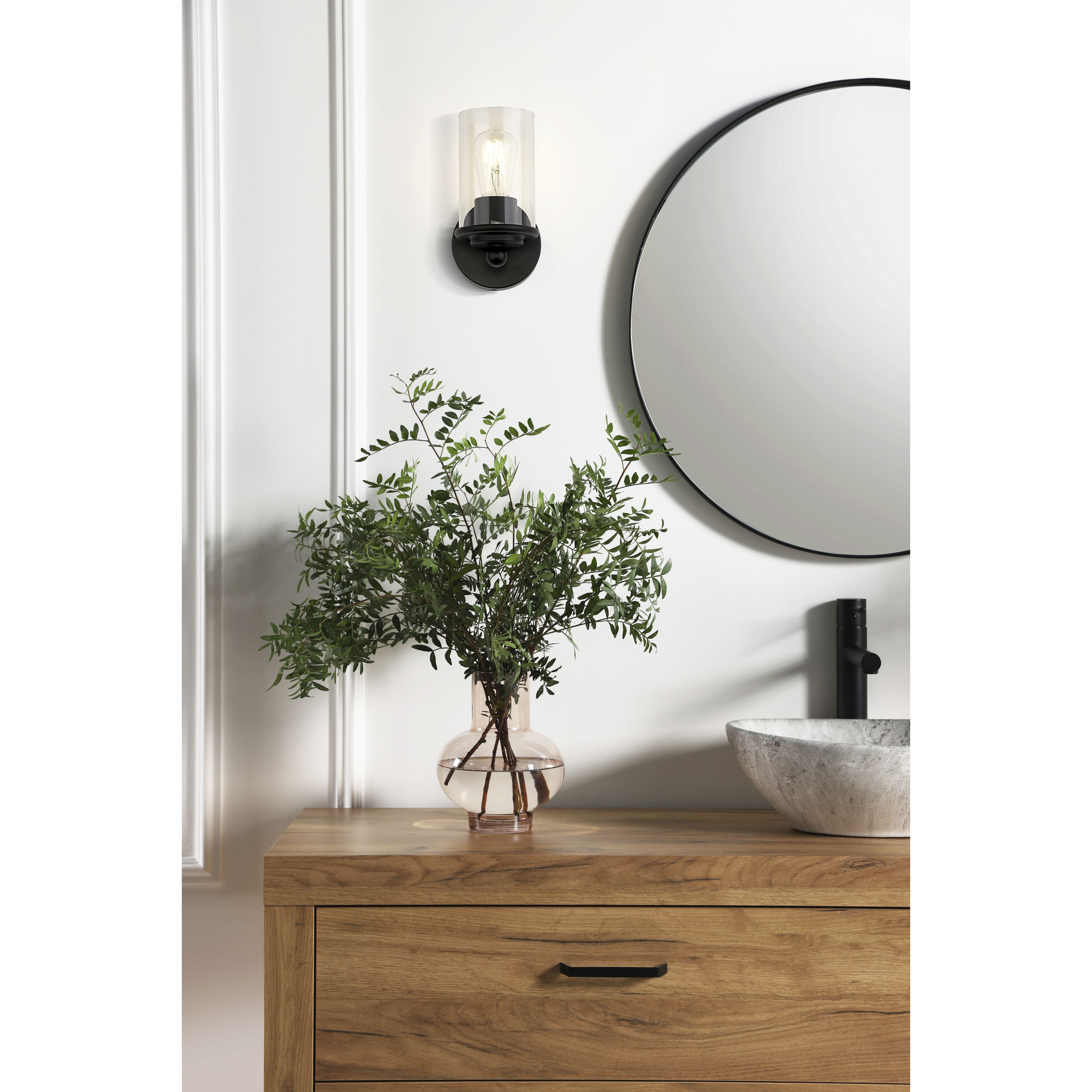 Thayer 1 Light 4.75 inch Matte Black Wall Sconce Wall Light