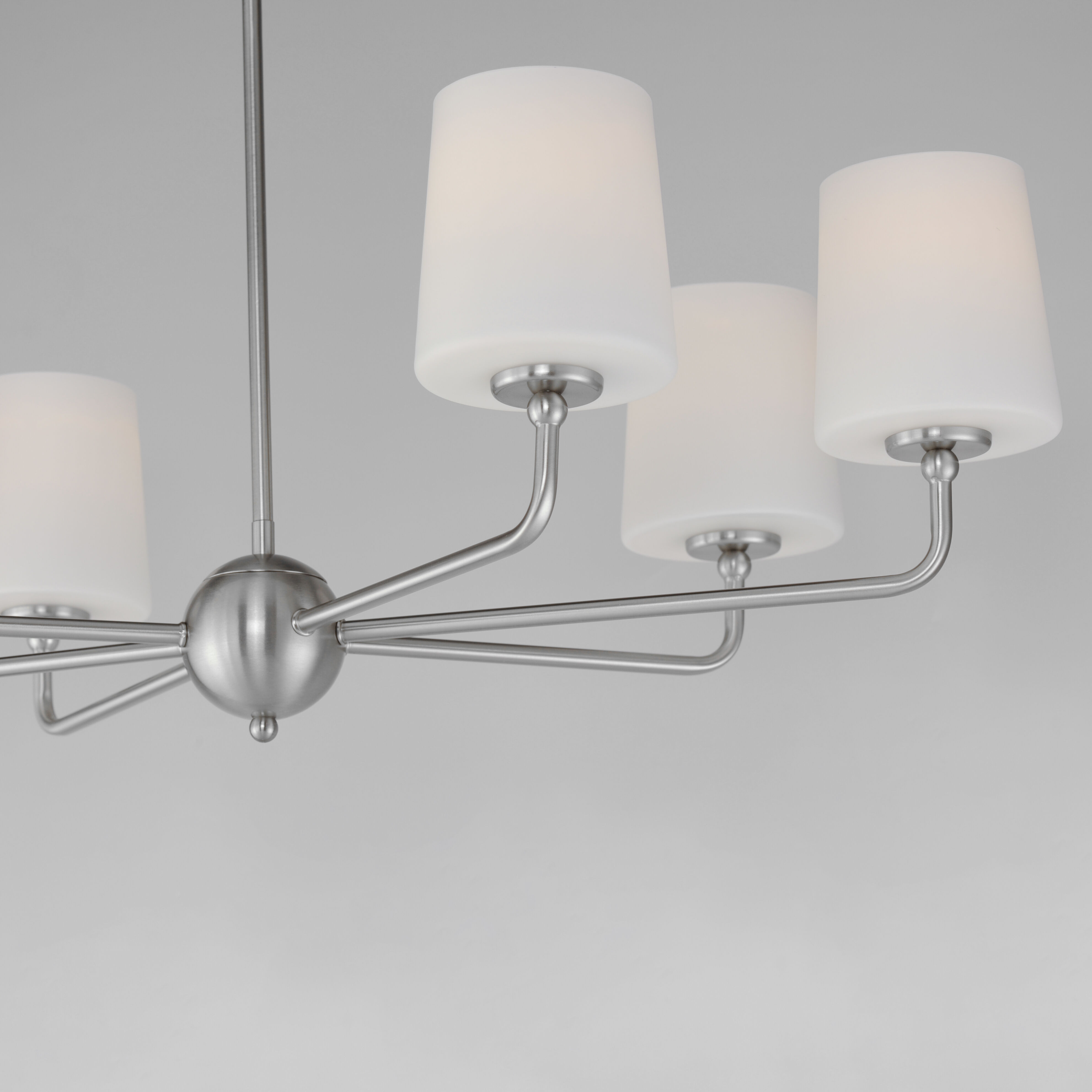 Bristol 6 Light 34 inch Satin Nickel Single-Tier Chandelier Ceiling Light