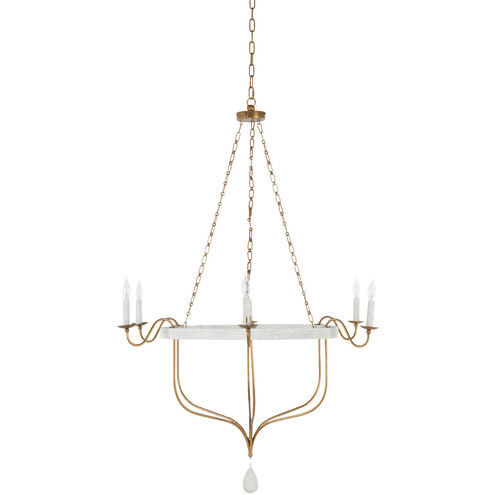 Karla 6 Light 42 inch Gilded Gold / Textured White Chandelier Ceiling Light