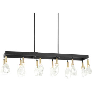 Rare Elements LED 44 inch Sand Coal with Vintage Brass Island Light Ceiling Light