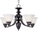 Malaga 5 Light 25 inch Oil Rubbed Bronze Single Tier Chandelier Ceiling Light in Marble