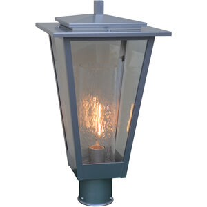 Brighton 1 Light 15.5 inch Bronze Post Mount in Clear with Clear Seedy Inner Cylinder