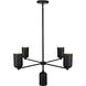 Nola 5 Light 30.63 inch Black Chandelier Ceiling Light in Matte Opal Glass