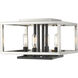 Quadra 4 Light 13 inch Brushed Nickel and Black Flush Mount Ceiling Light in 5.15