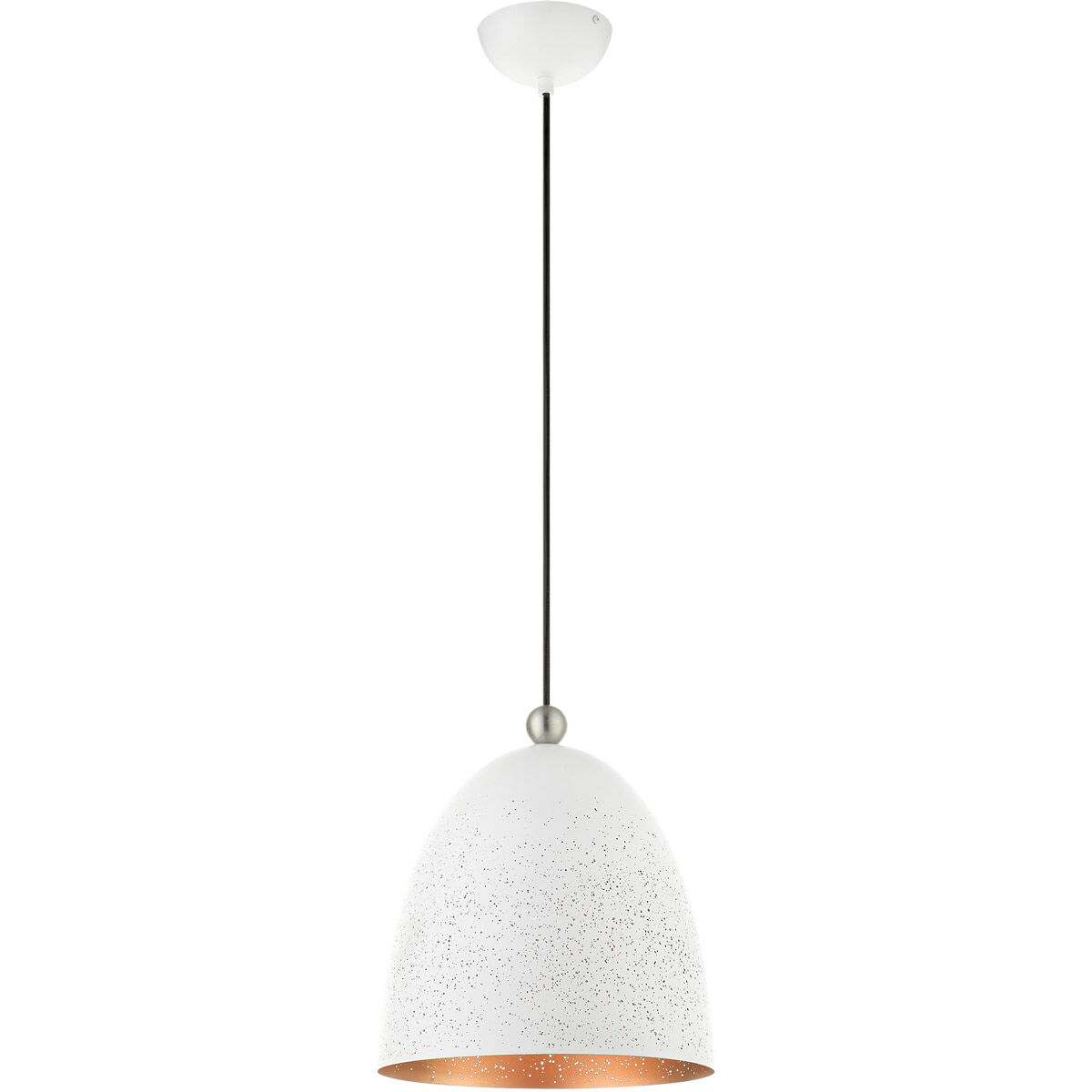 Arlington 1 Light 12 inch White with Brushed Nickel Accents Pendant Ceiling Light