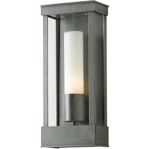 Portico 1 Light 15 inch Coastal Dark Smoke Outdoor Sconce in Seeded Clear, Small