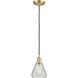 Ballston Conesus LED 6 inch Satin Gold Mini Pendant Ceiling Light, Ballston