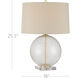 Zebulon 25.5 inch 150 watt Clear with Gold Speckles and Contemporary Gold Leaf Table Lamp Portable Light
