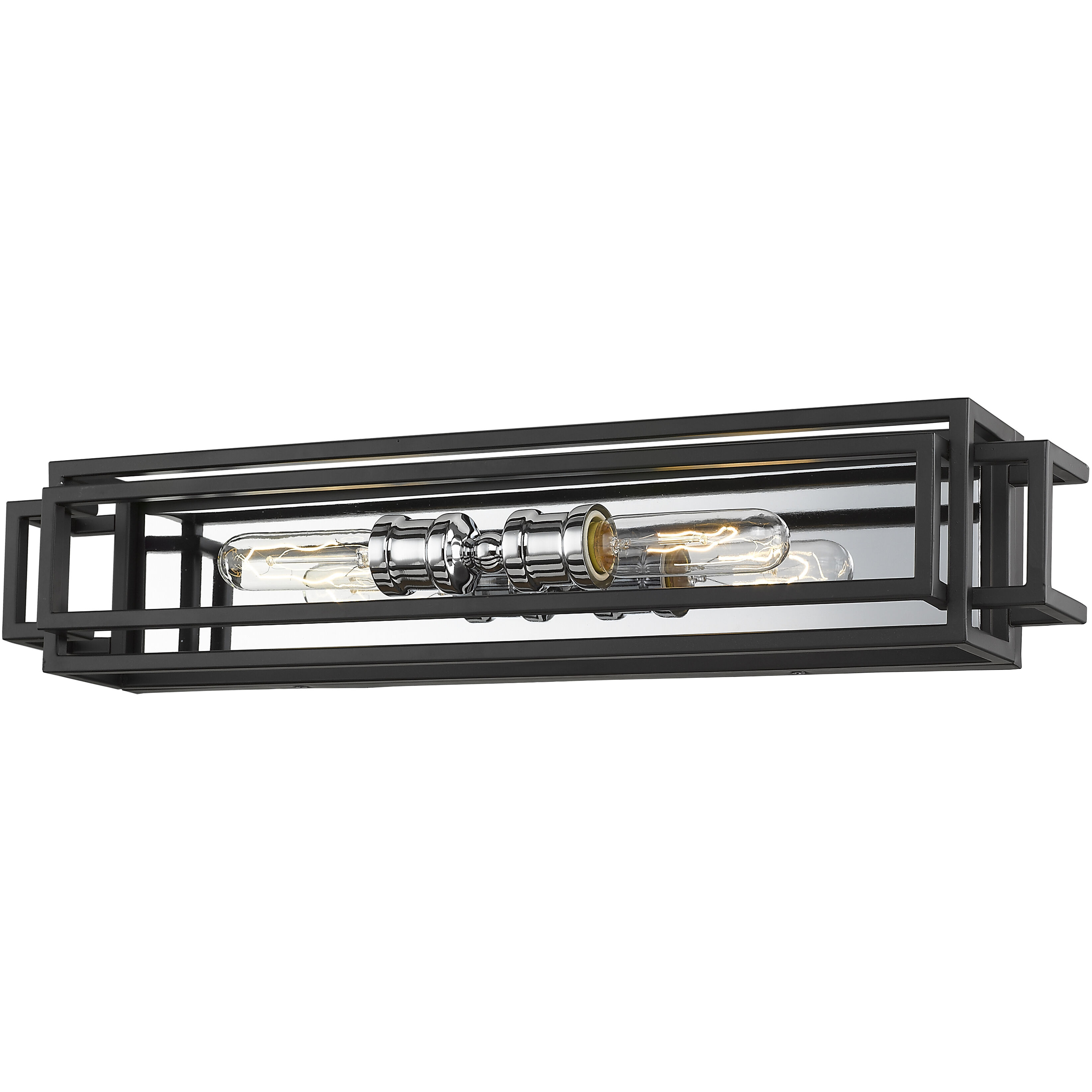 Titania 2 Light 24 inch Black and Chrome Vanity Wall Light