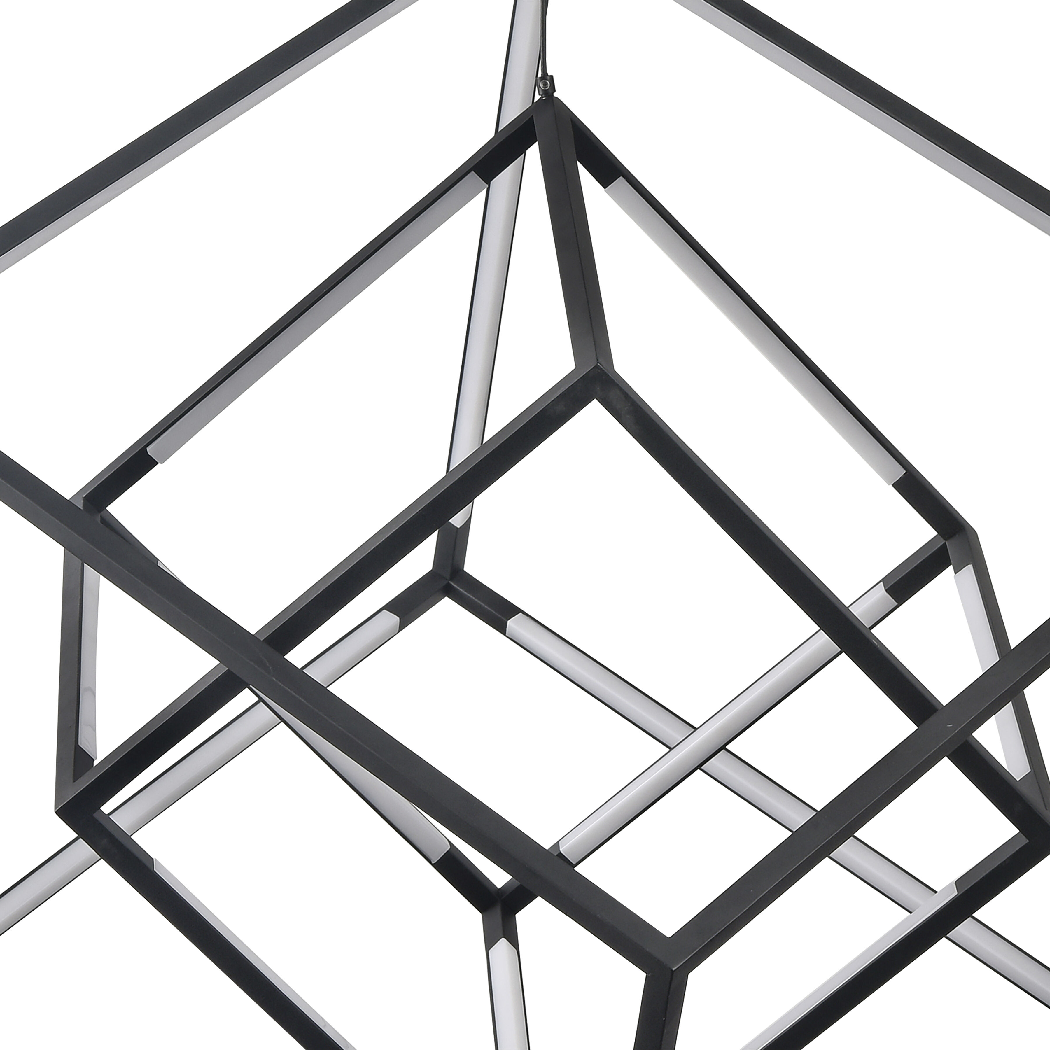 Cube Squared LED 17.75 inch Matte Black Chandelier Ceiling Light