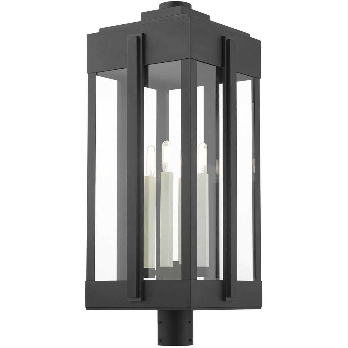 Lexington 4 Light 31 inch Black Outdoor Post Top Lantern