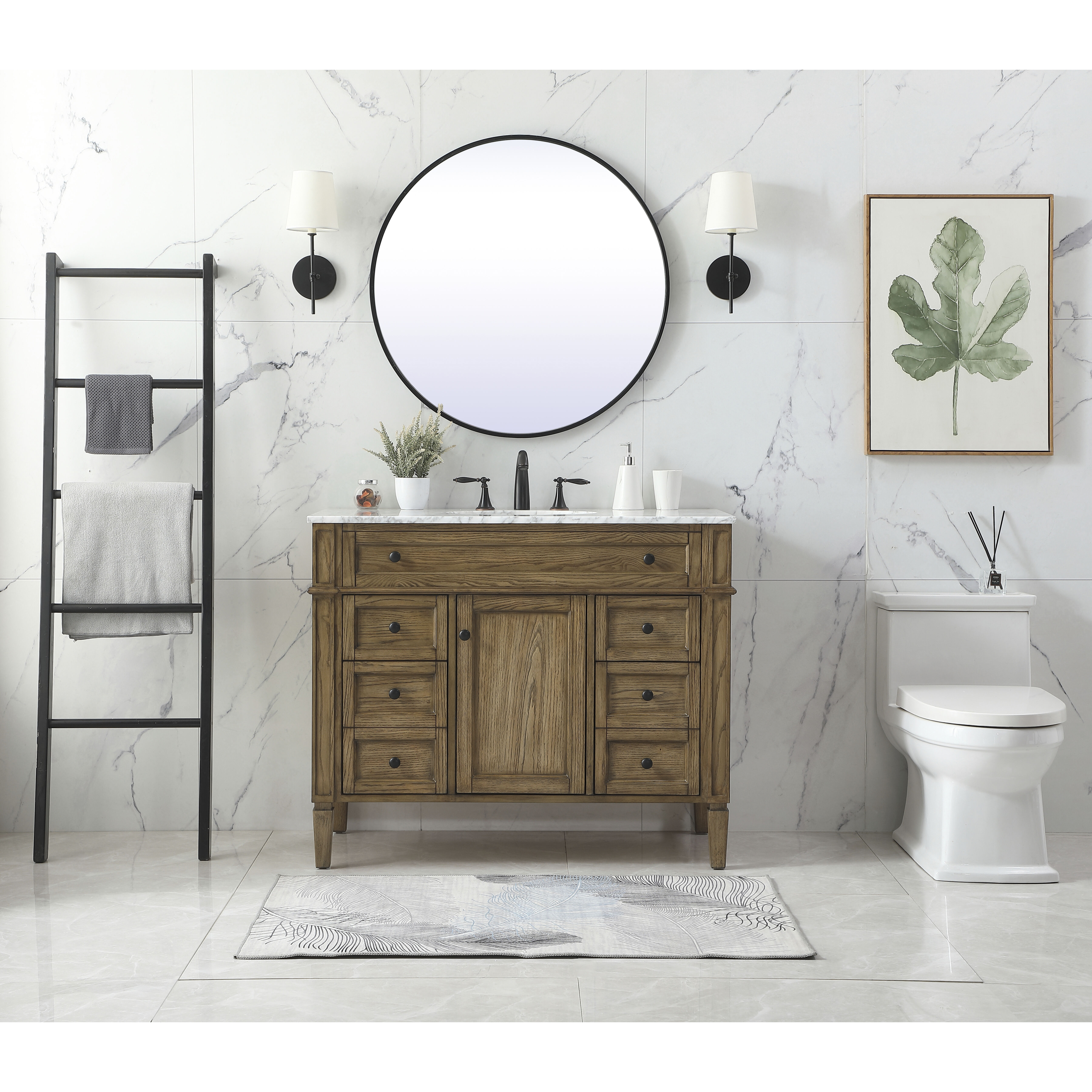 Park Avenue 42 X 22 X 35 inch Driftwood Vanity Sink Set