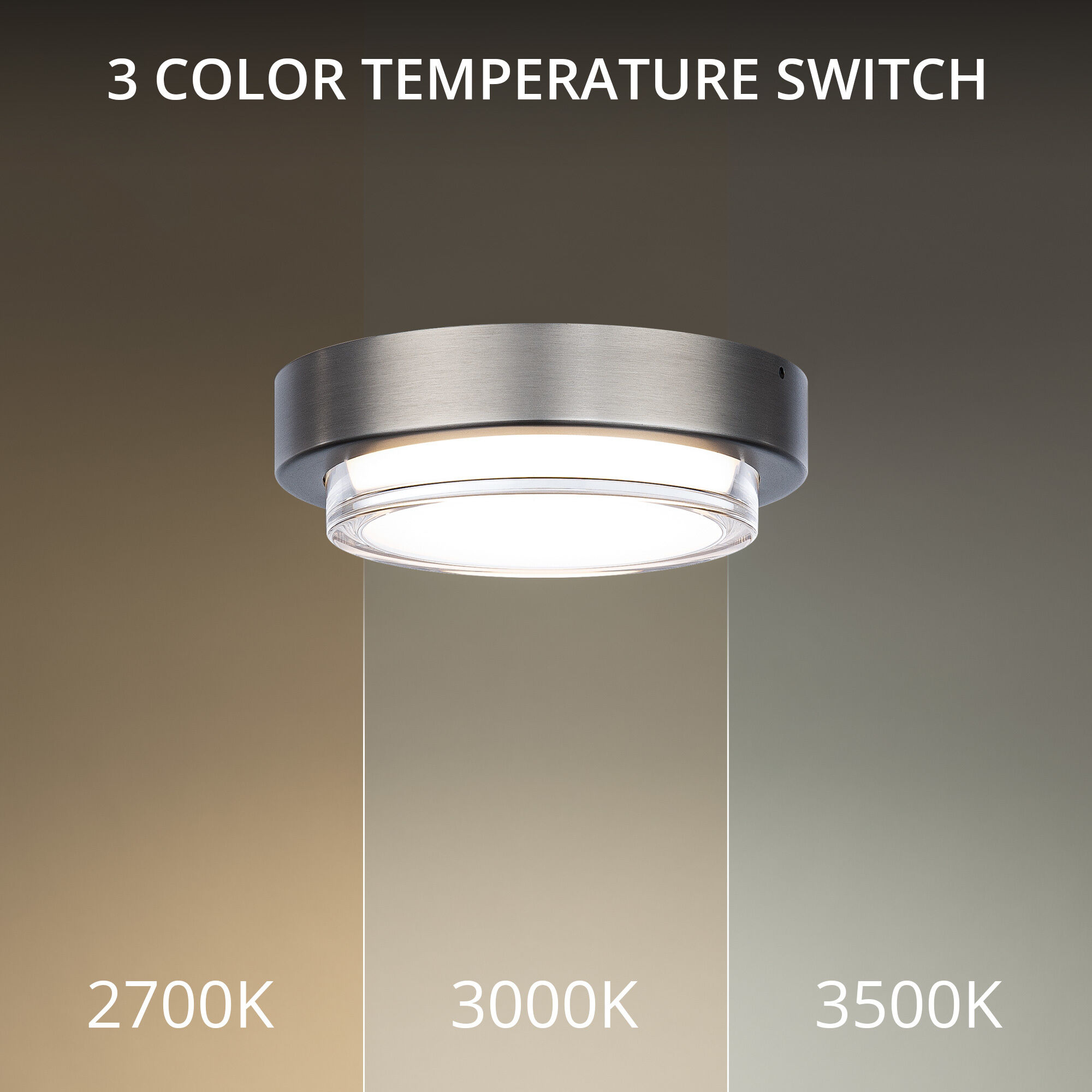 Kind LED 8 inch Brushed Nickel Flush Mount Ceiling Light in 2700K