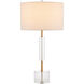 Deville 31 inch 150 watt Clear/Antique Brass Table Lamp Portable Light