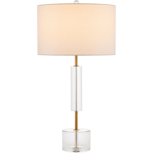 Deville 31 inch 150 watt Clear/Antique Brass Table Lamp Portable Light