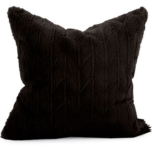 Square 20 inch Angora Ebony Pillow, with Down Fill